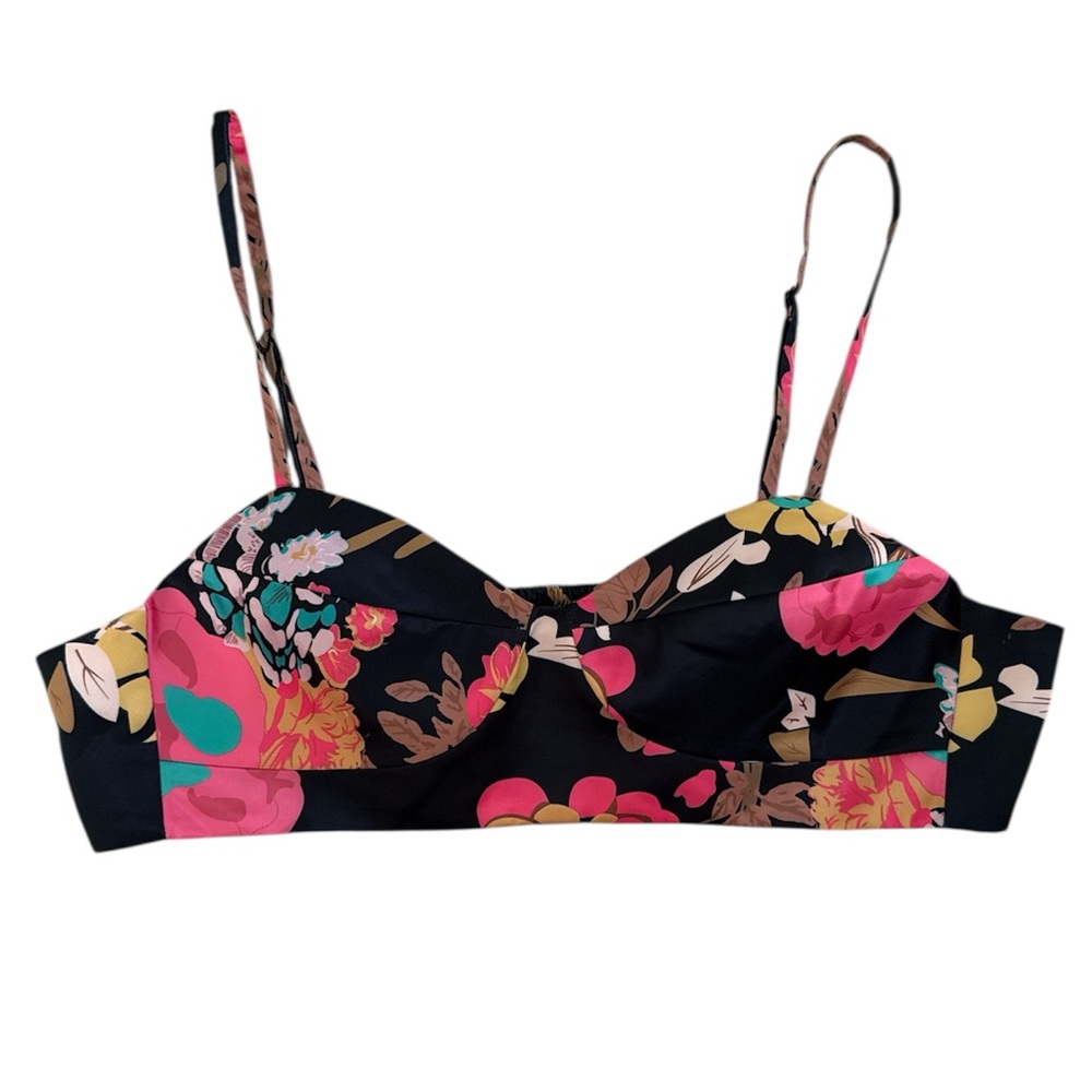 Anthropologie Mare Mare Cropped Bustier Floral Tropical Top Size Large